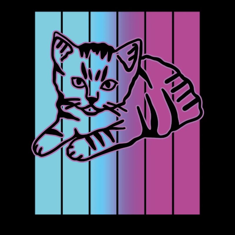 Chat graphique Retro Cat pour les propriétaires de chats