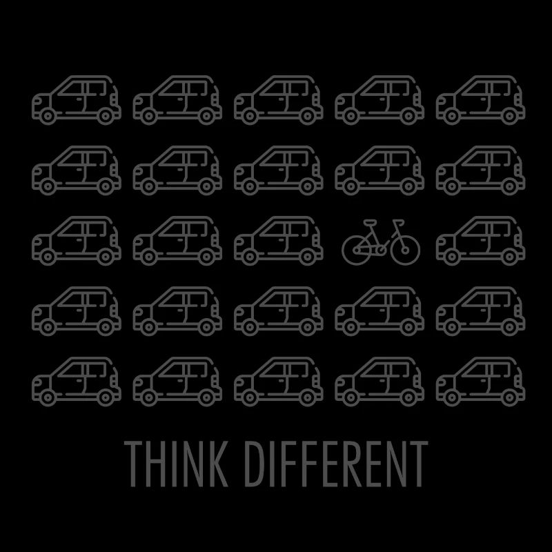 Think Different, changement de circulation, vélo