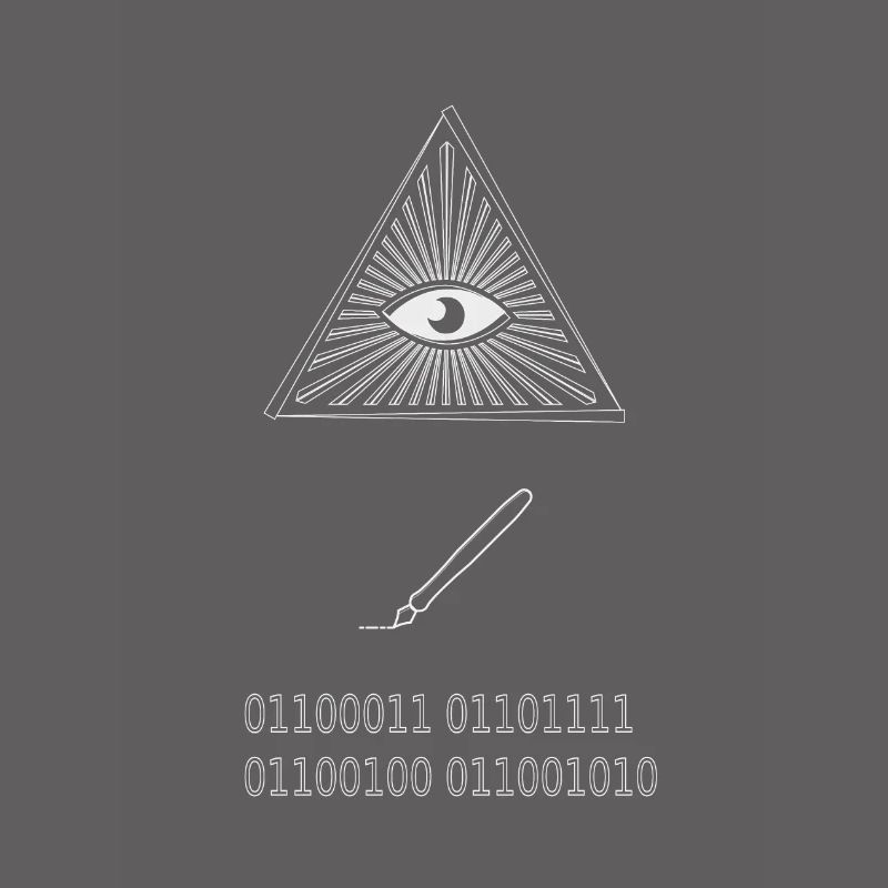 Eye write code computer programmer hipster geek