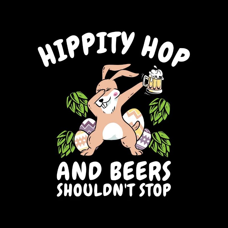 Easter Bunnies Beer Drinking Holiday Rabbit