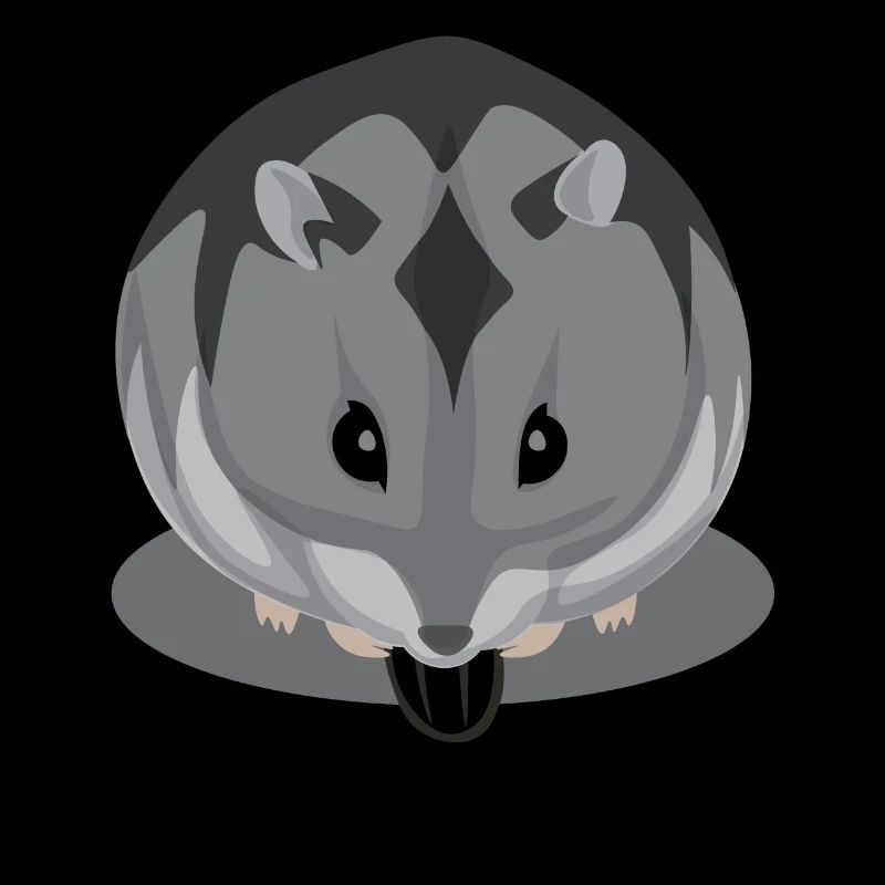 Hamster noir et gris mangeant