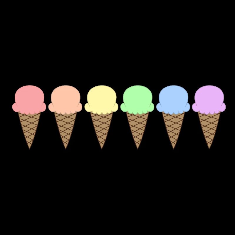 Crème glacée gaufre crème glacée été arc en ciel couleurs