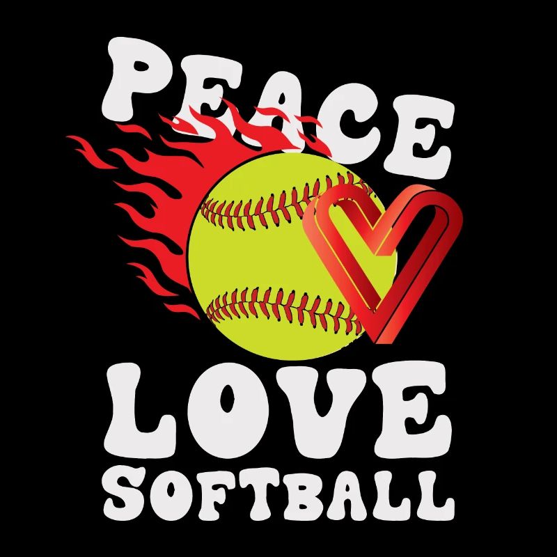 Mädchen Frieden Liebe Softball