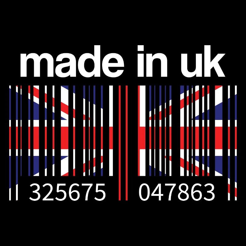 Angleterre Royaume-Uni Drapeau Code à barres Fabriqué au Royaume-Uni