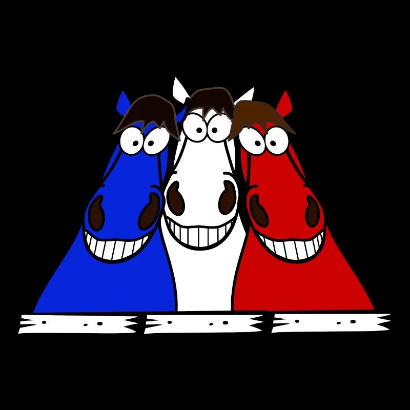 Blue White Red Horses