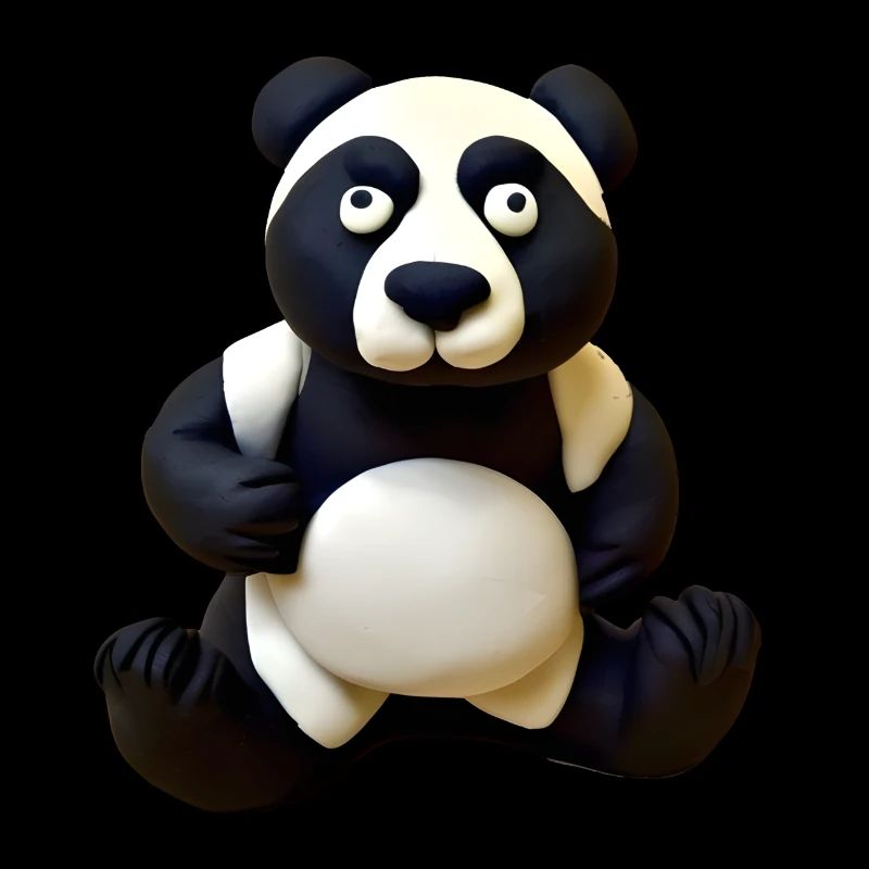 Panda en pâte à modeler