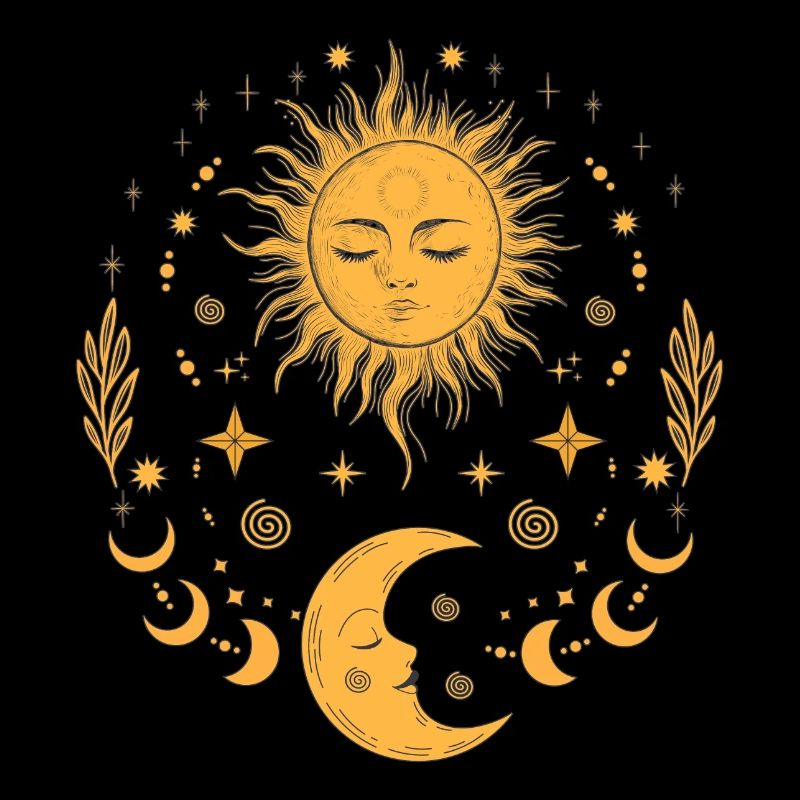 Vintage Soleil Lune & Étoiles, Boho Céleste