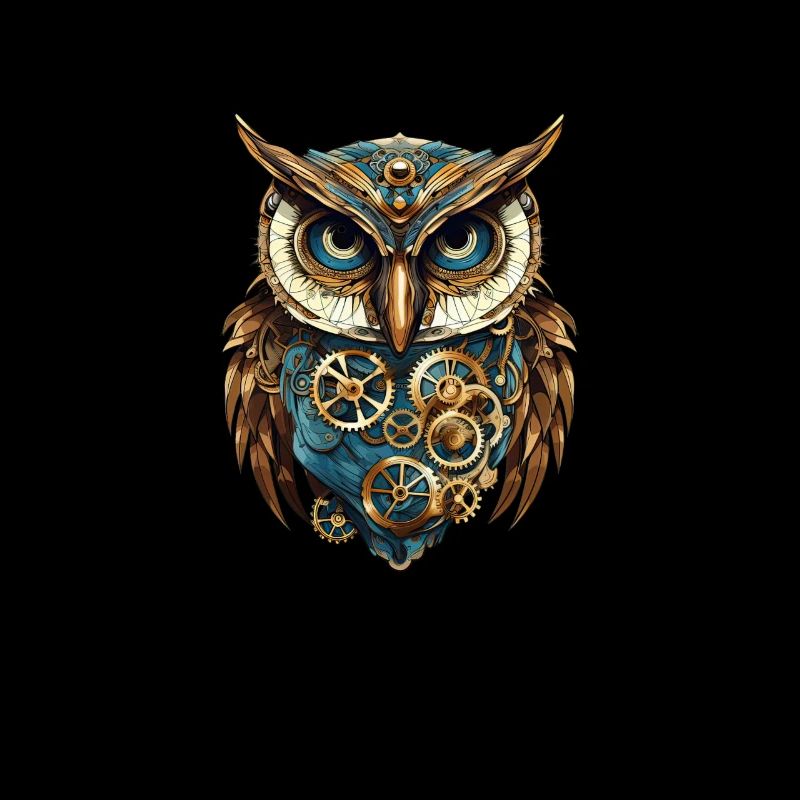 Retro Eule im Steampunk Style