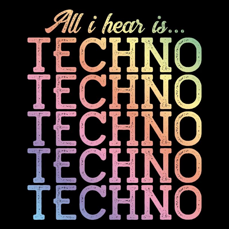 techno hear music colorful