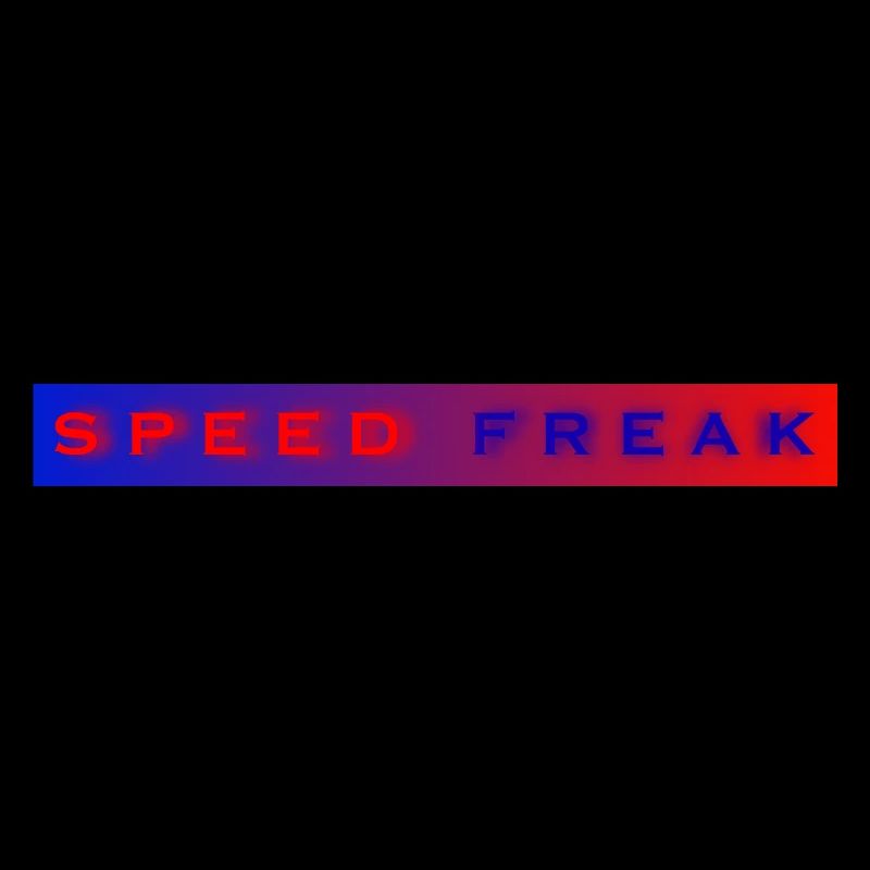 Speed Freak mit blau roter Hintergrund