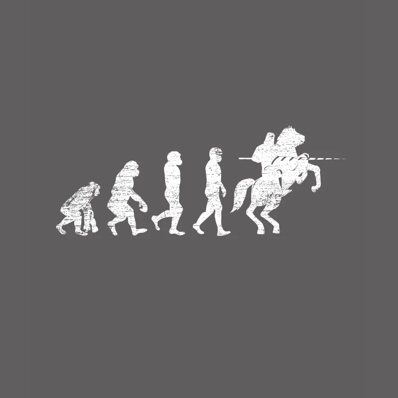 Evolution Ritter Pferd Reiter Geschenk Templer