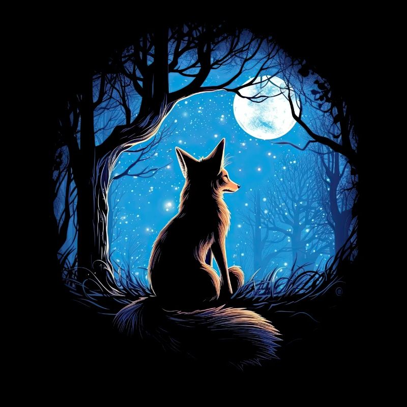 Fuchs Wald Mond Fabel Mythisch Märchen