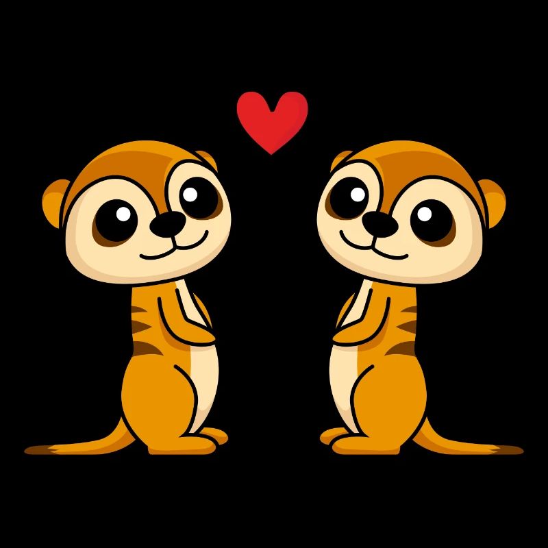 Erdmännchen Comic Paar liebe