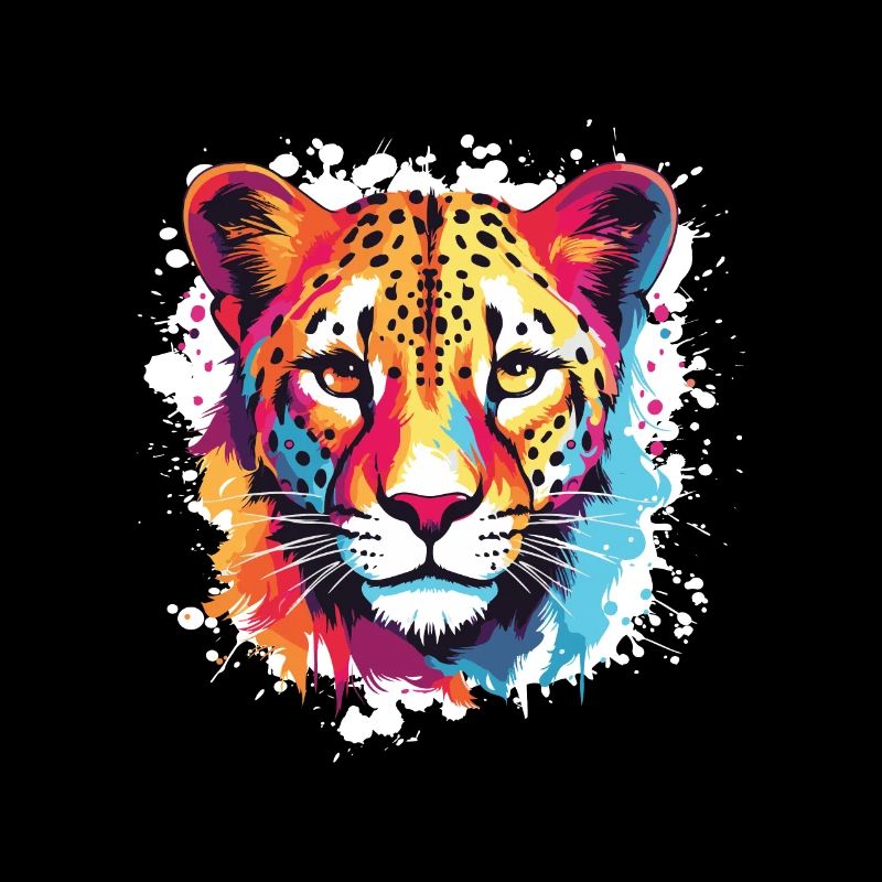 Cheetah Pop Art Head