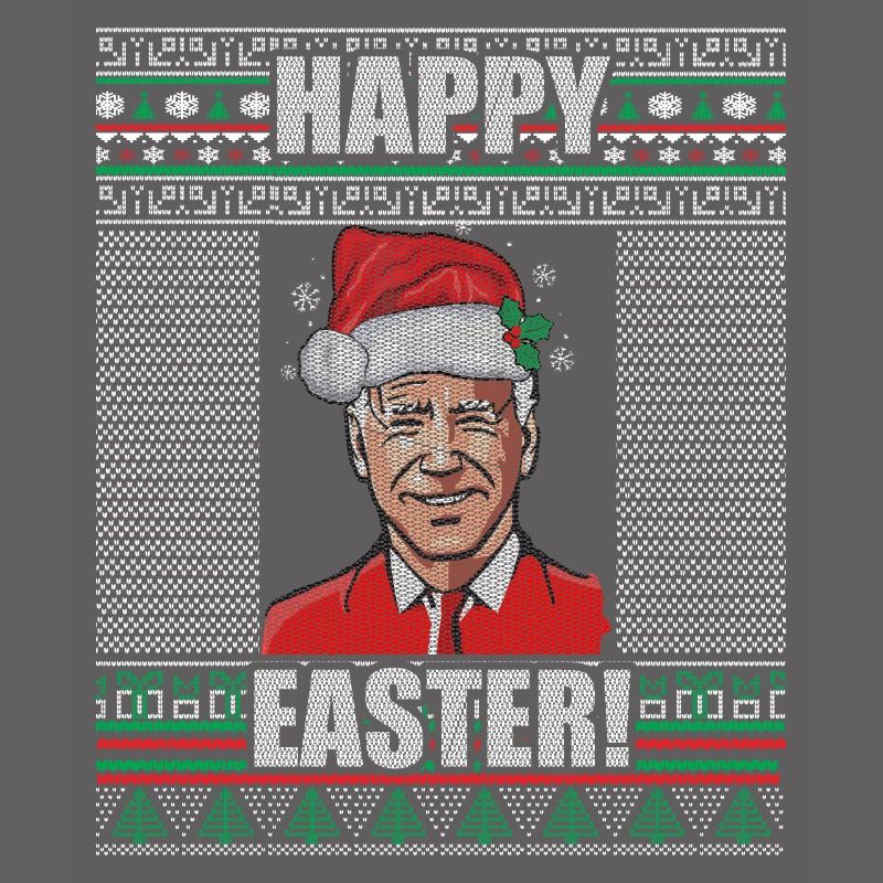 Drôle Biden Pull de Noël moche Joyeuses Pâques