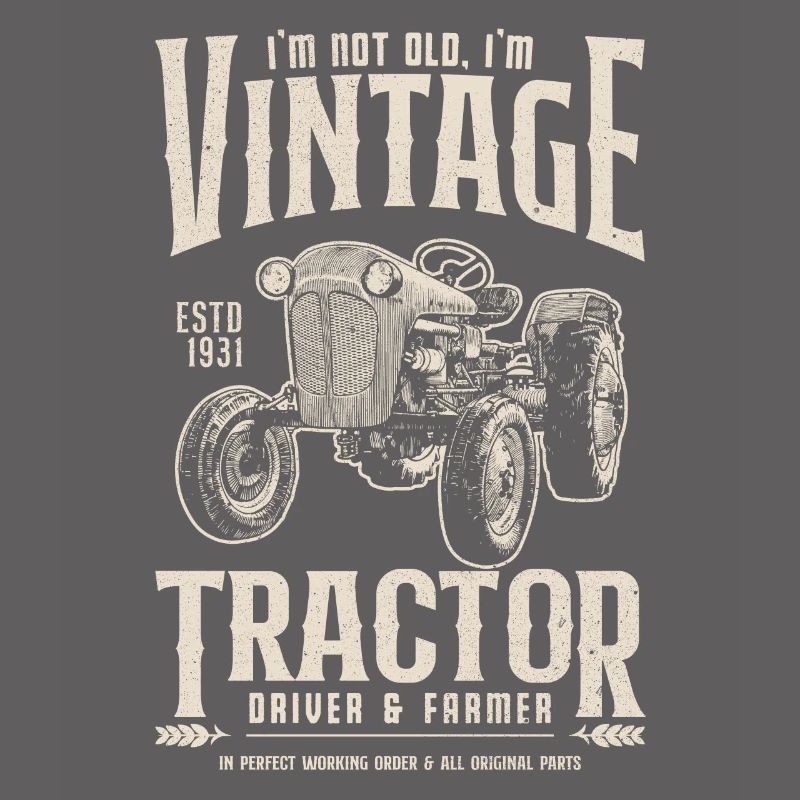 Oldtimer Traktor Bauer Geburtstag Geboren 1931