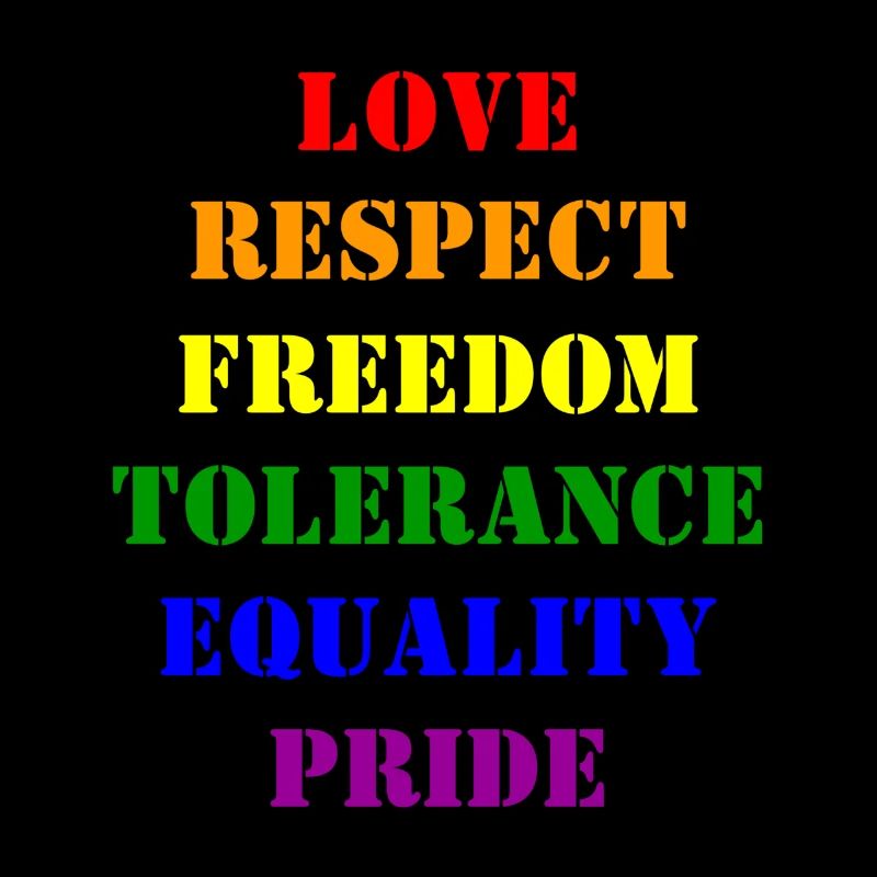 Pride 2023 Rainbow words and colors