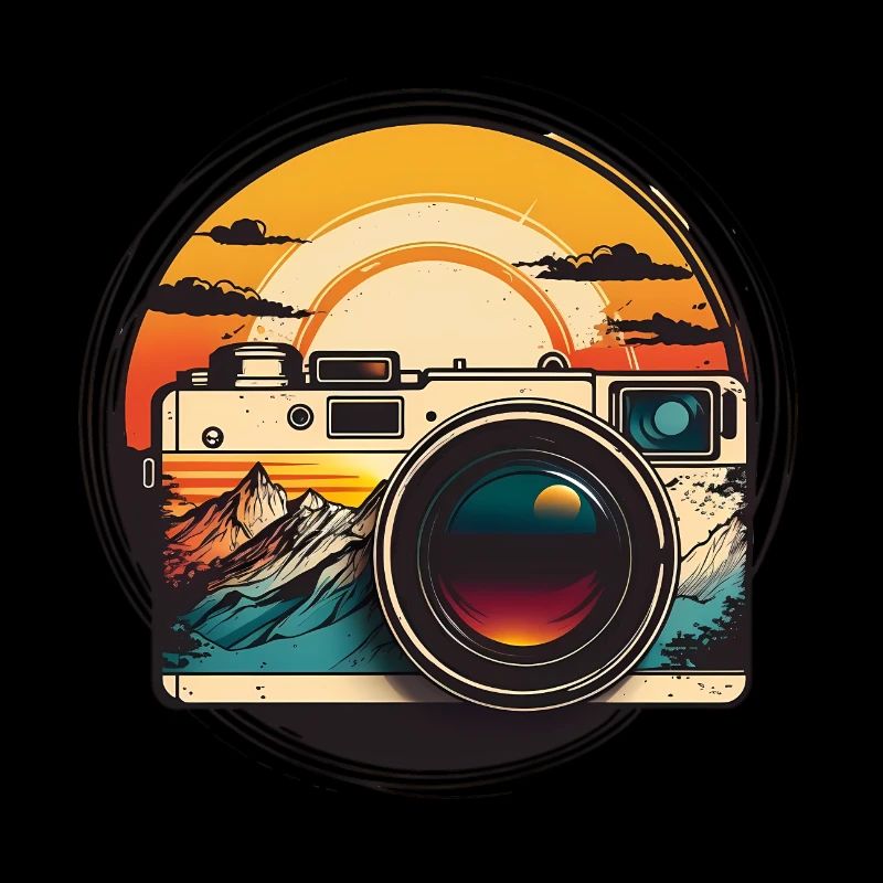 Retro Camera Sunset