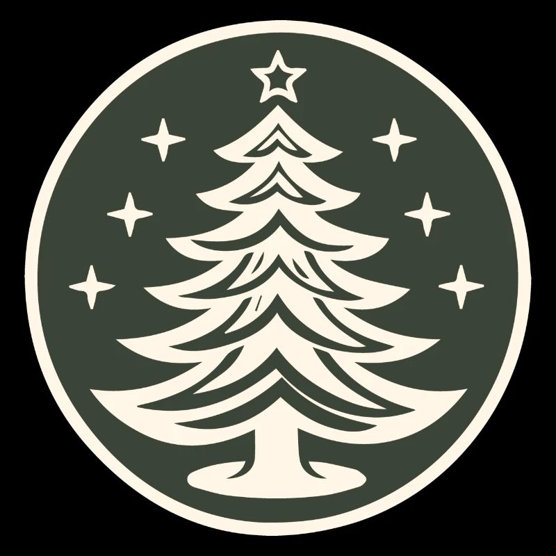 Arbre de Noël design vert crème. Sapin