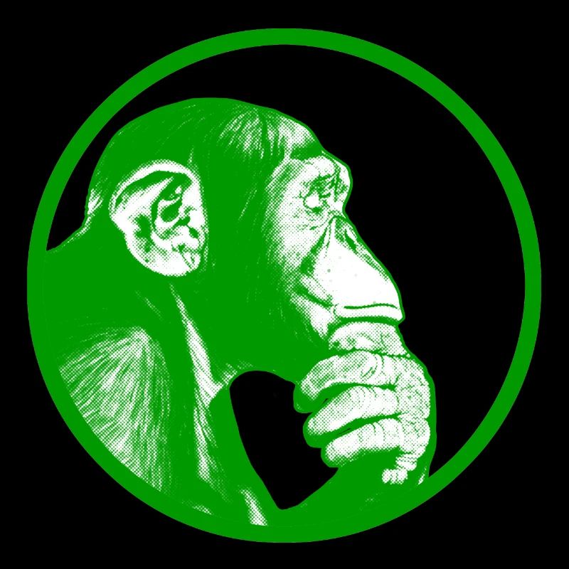 Think after monkey chimpanzee