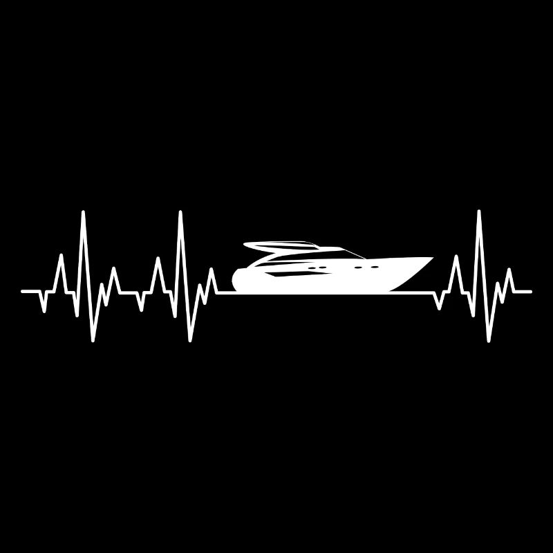 Motorboot Herzschlag Boot EKG Kapitän