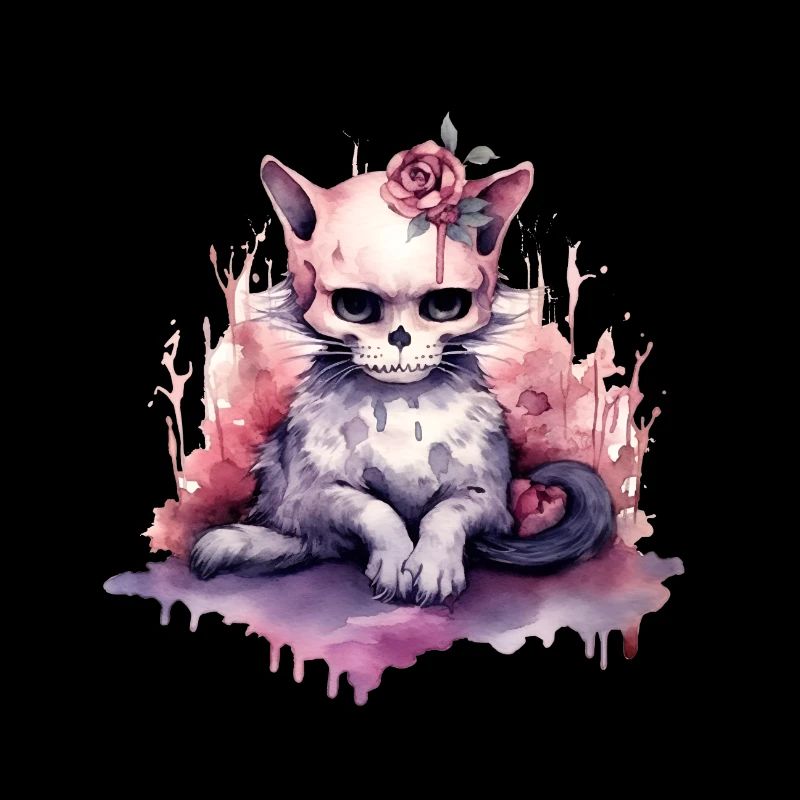 Chat zombies Halloween Graphic Tees, Tshirt, Sweat à capuche
