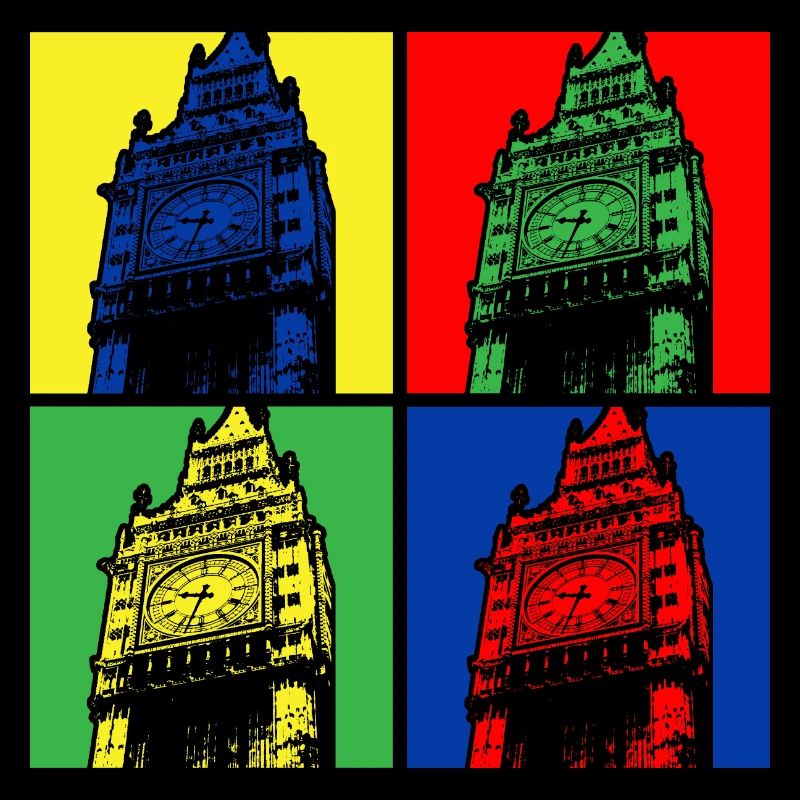 Lebendige Pop-Farbe des Big Ben Quartet London