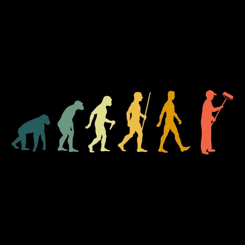 Evolution Maler und Lackierer Entwicklung Retro