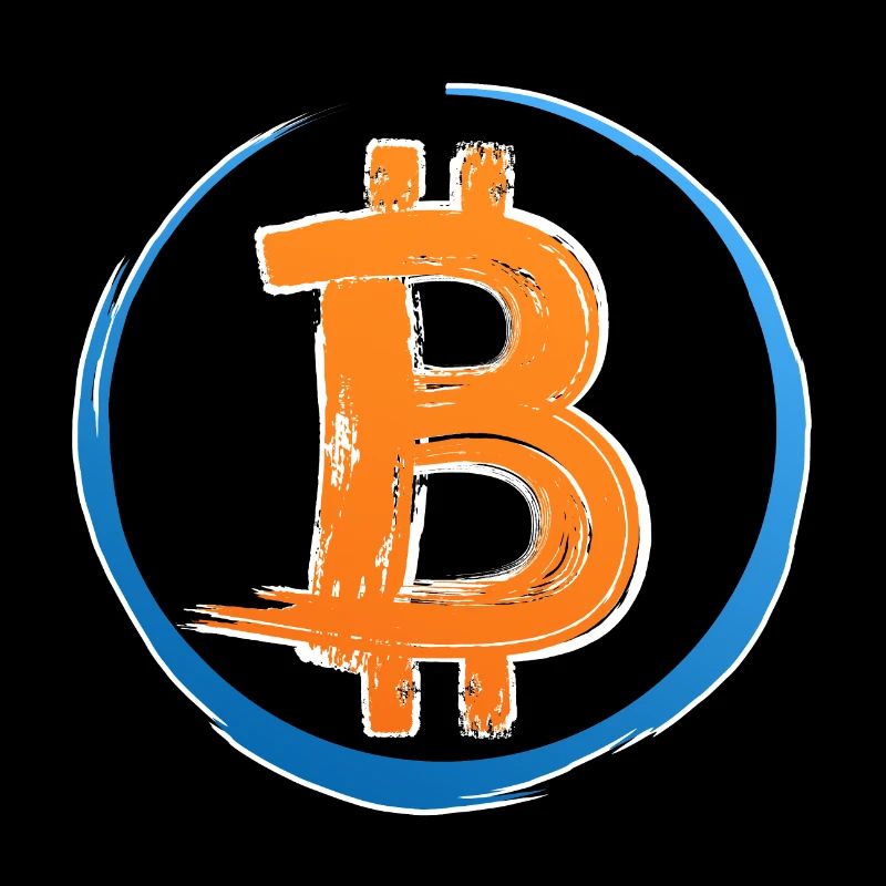 Bitcoin Logo painted Statement zu Krypto