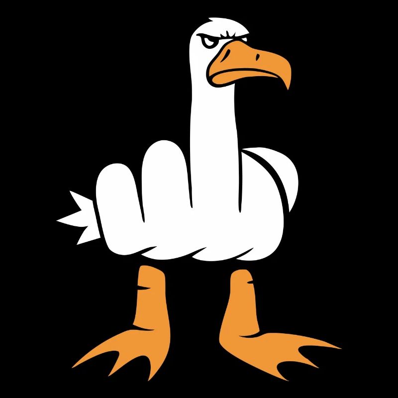 Möwe mit Mittelfinger