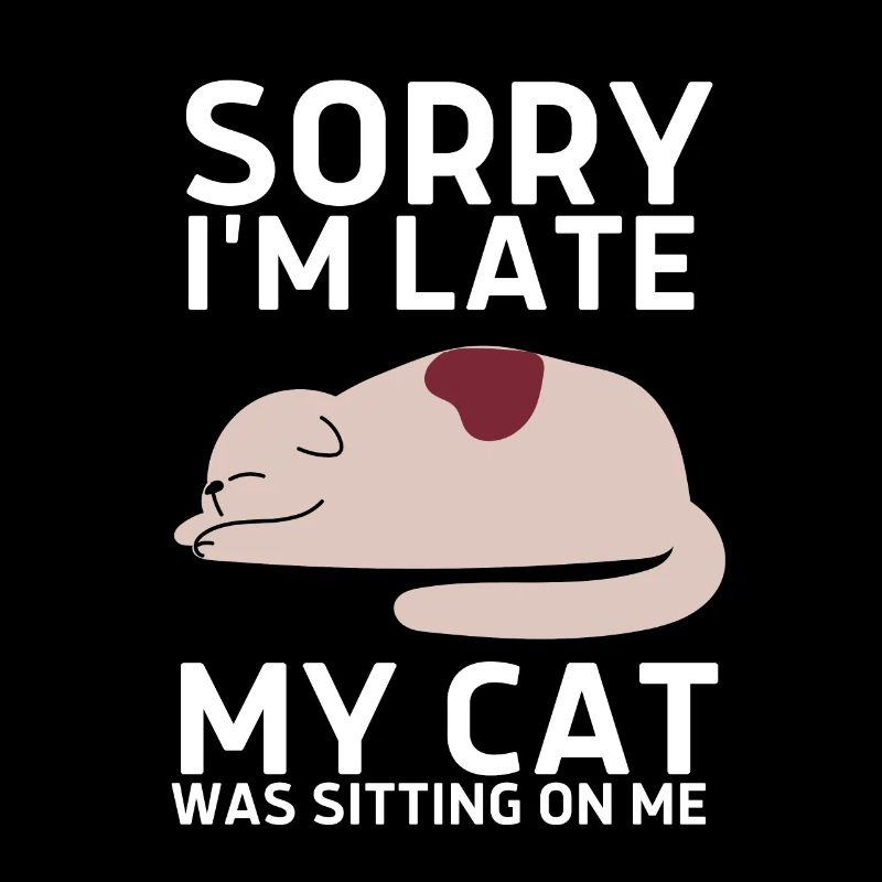 Désolé d’être en retard, mon chat était assis sur moi