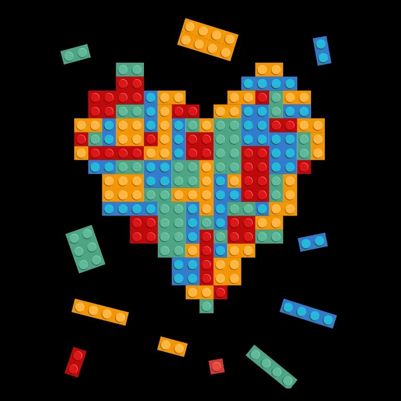 La Saint-Valentin coeur blocs de construction constructeur architecte
