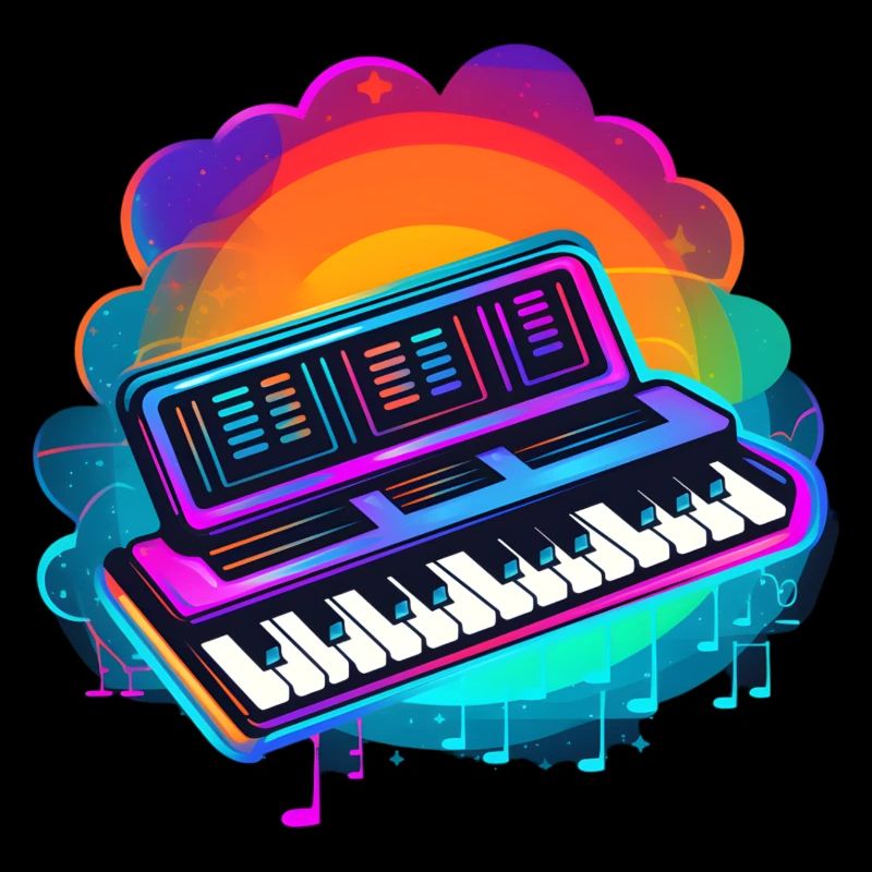 Keyboarder Synthwave 80s Gift