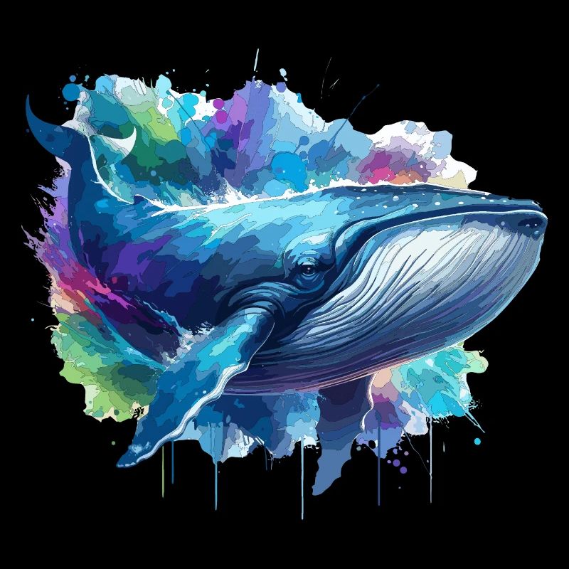 Blue Whale Colourful background