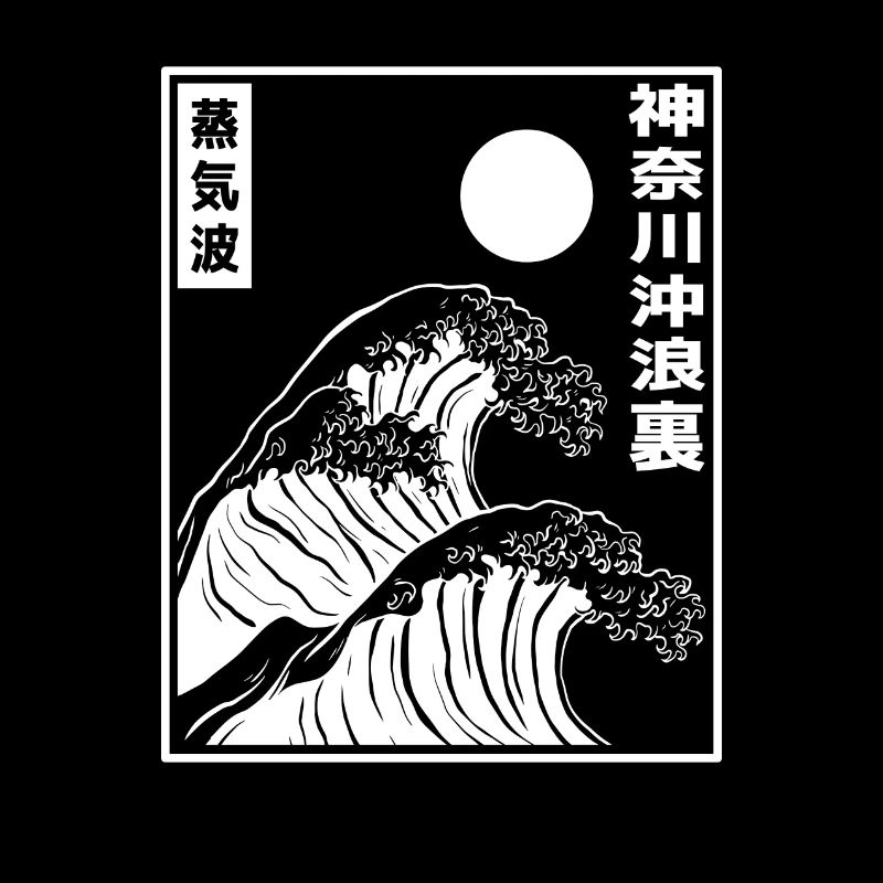 Vaporwave Synthwave Retro Big Wave Japan Style Art