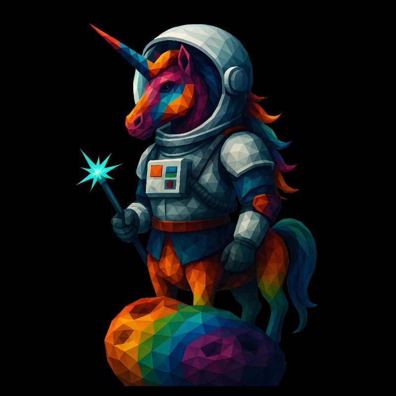 WPAP Stil Tiere - Einhorn im Astronauten Anzug