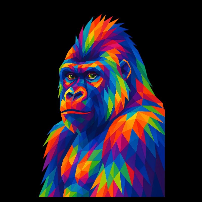 WPAP Polygon Style Animals - Gorilla Portrait