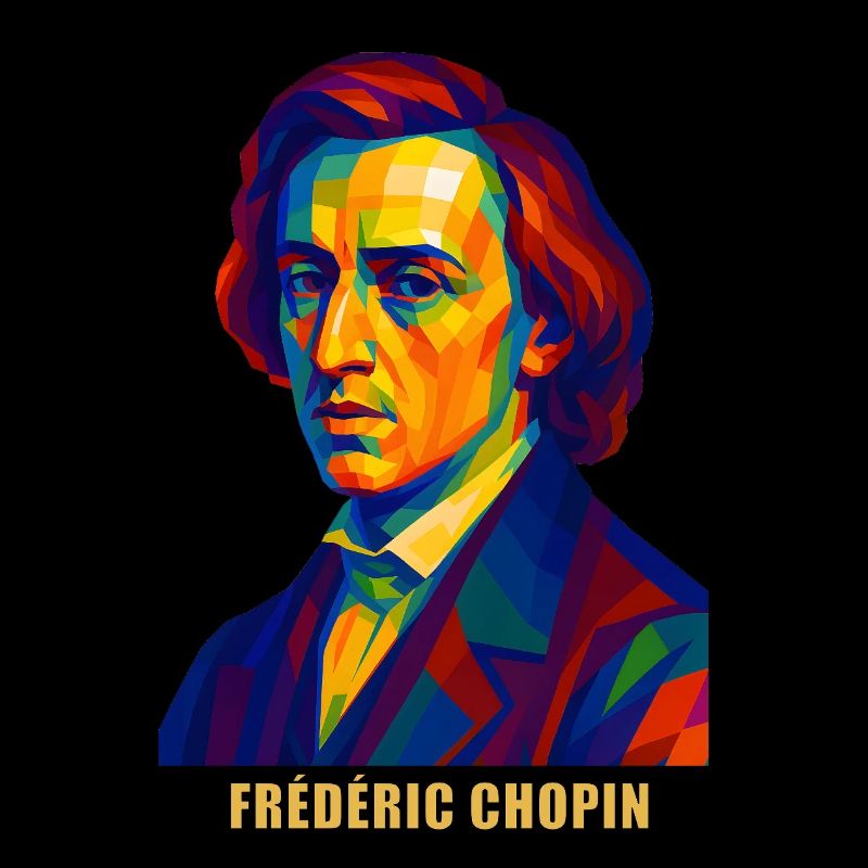 WPAP Polygon Portrait Frédéric Chopin Compositeur