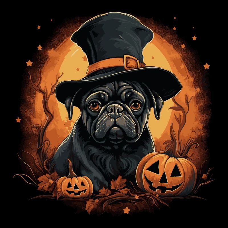Niedlicher Halloween Mops