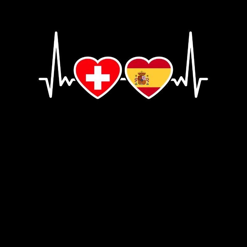 Schweiz Spanien Herzschlag Flagge Schweizer