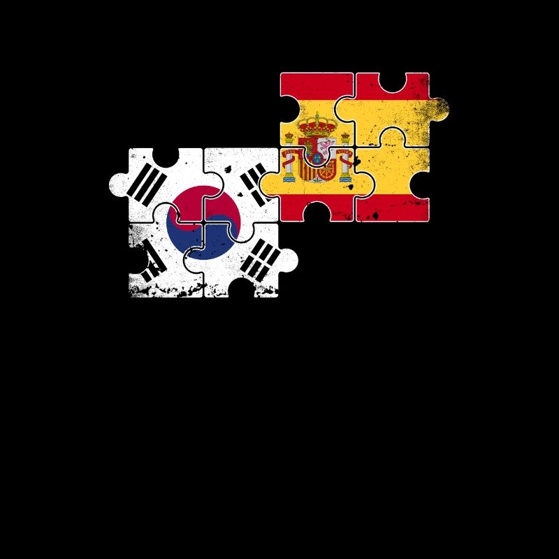 Corée du Sud Espagne Vintage drapeau sud-coréen