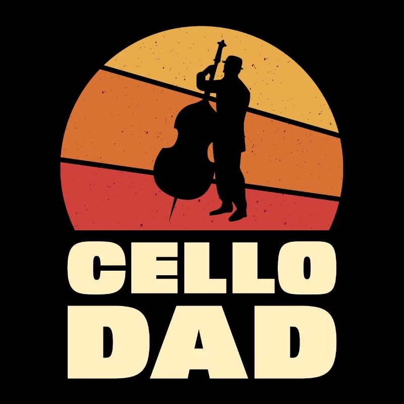 Violoncelle Dad Vintage Retro Design