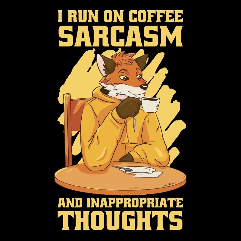 Ich laufe mit Kaffee Sarkasmus