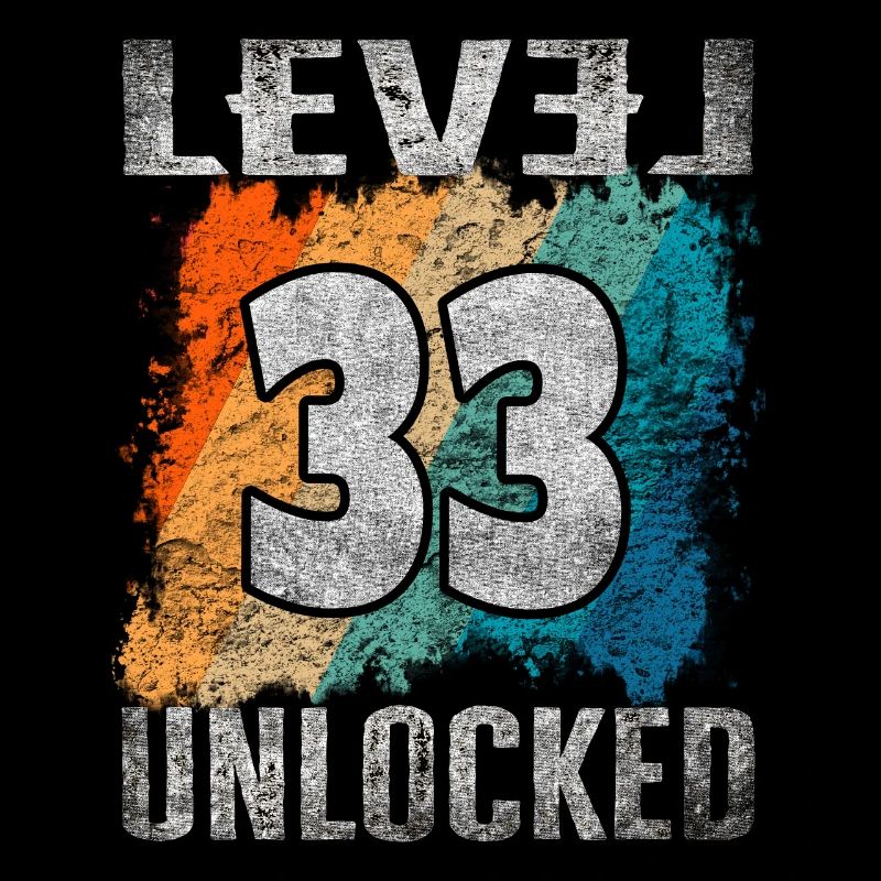 Geburtstag Geschenk Level Unlocked 33 Jahre