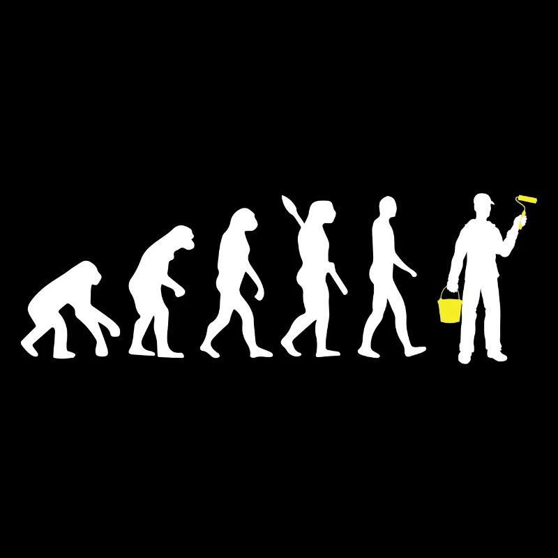 Maler - Evolution des Menschen / Darwin gelb