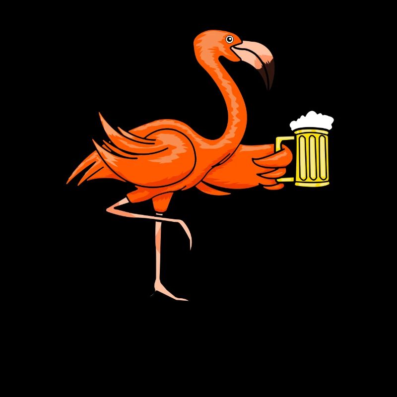 Flamingo bird drinking beer pitcher lovers party