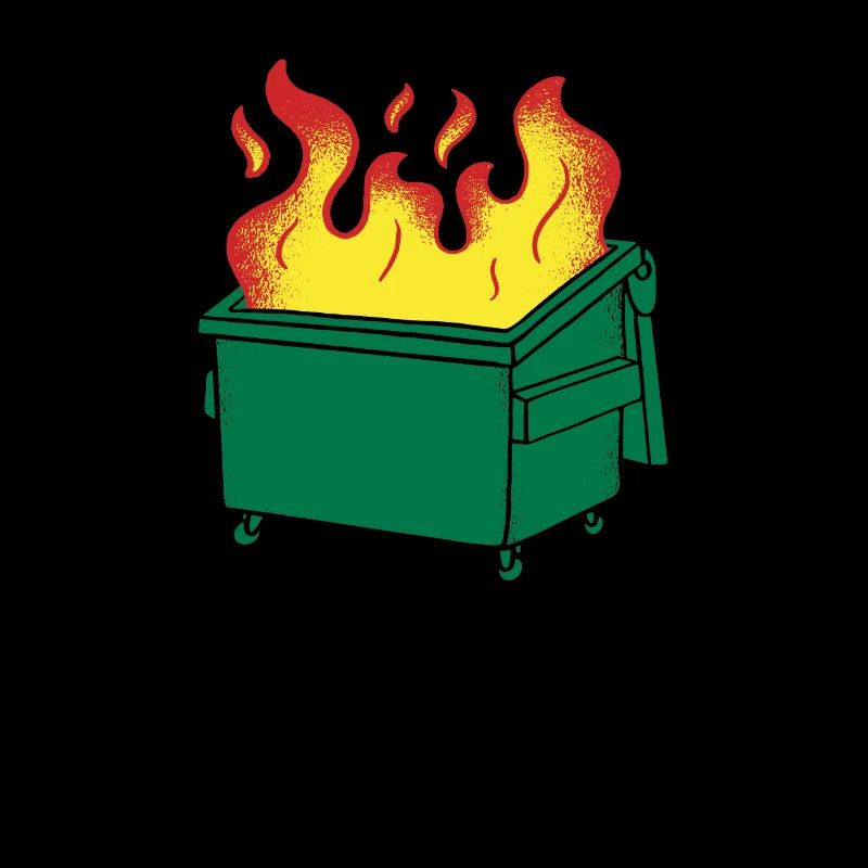 Lustiger M�llcontainer Feuer Ich bin ein M�llconta