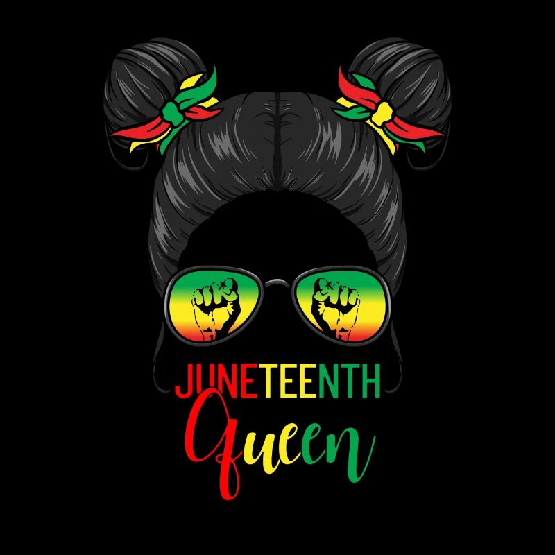 Juneteenth Queen Messy Bun Black Womens Juneteenth