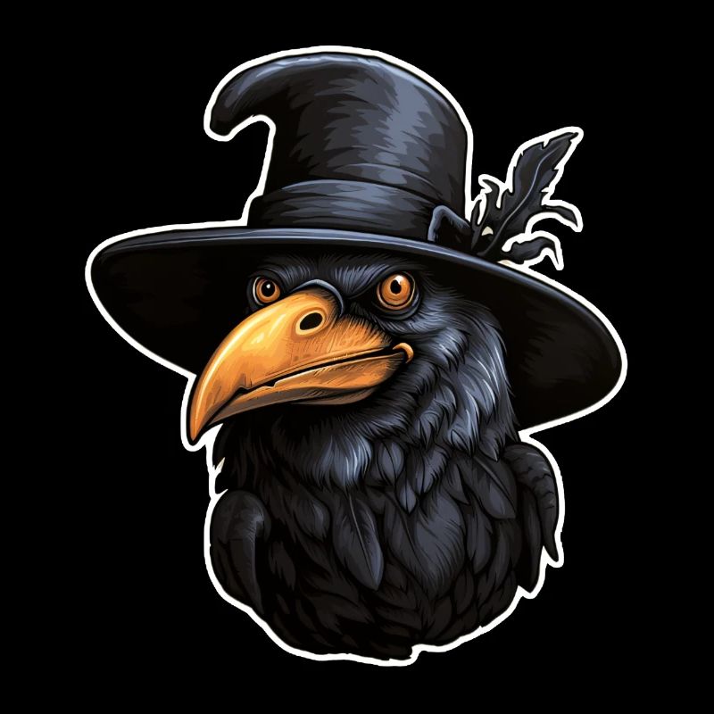 Halloween Crow with Hat