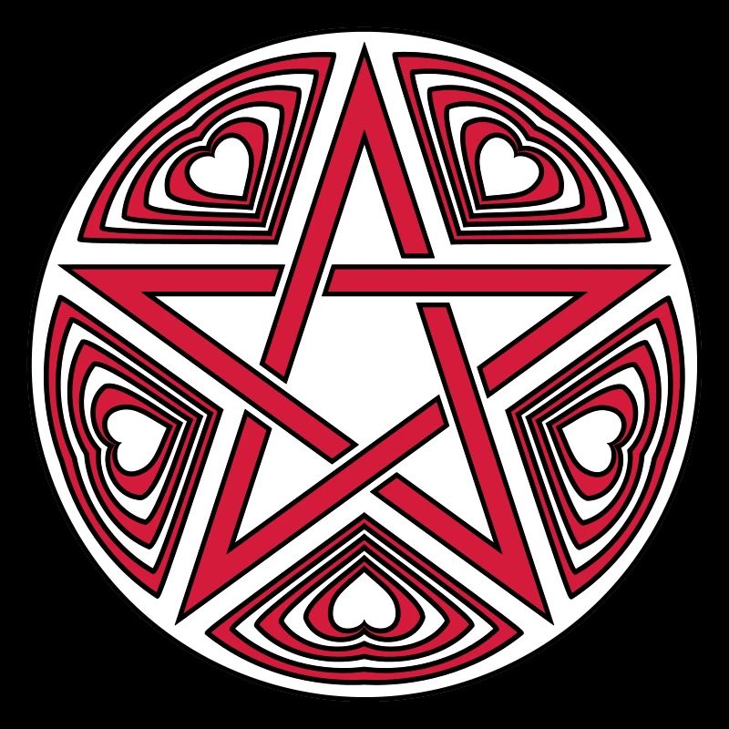 Pentagram heart pattern vector good color selectable